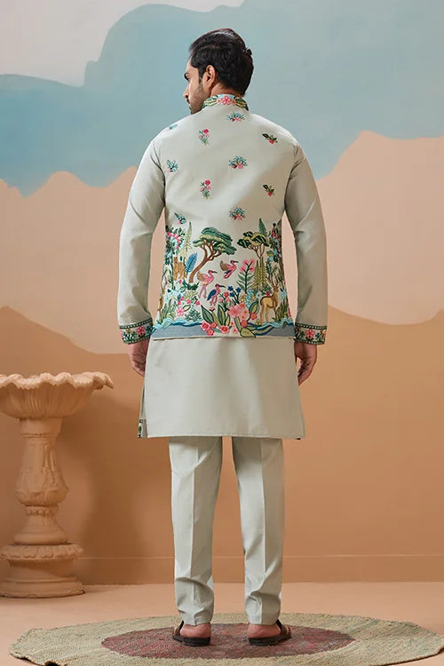 Trendy Royal Pista Ethnic Wear Koti Kurta Set for Men Clothsvilla