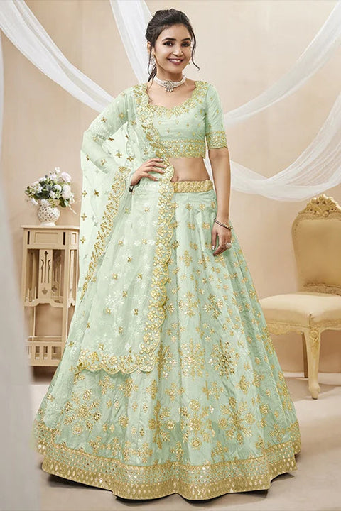 Pista Color Exclusive Designer Art Silk Ready to Wear Lehenga Choli Clothsvilla Main image