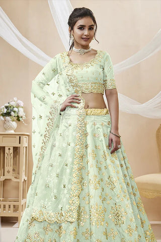 Pista Color Exclusive Designer Art Silk Ready to Wear Lehenga Choli Clothsvilla