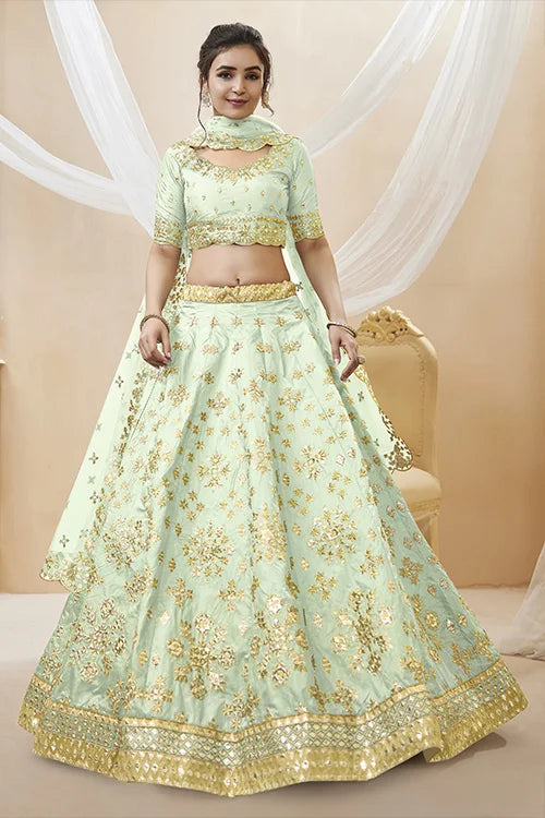 Pista Color Exclusive Designer Art Silk Ready to Wear Lehenga Choli Clothsvilla