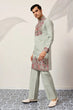 Load image into Gallery viewer, Pista Green Kurta Pant Set for Wedding &amp; Festive Wear Clothsvilla