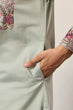 Load image into Gallery viewer, Pista Green Kurta Pant Set for Wedding &amp; Festive Wear Clothsvilla