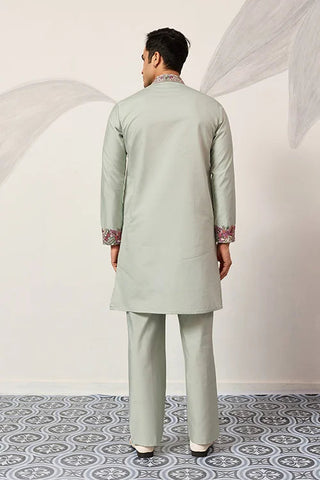 Pista Green Kurta Pant Set for Wedding & Festive Wear Clothsvilla