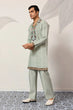 Load image into Gallery viewer, Ethnic Pista V Neck Kurta Pant Set for Mens Wear Clothsvilla