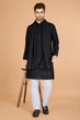 Load image into Gallery viewer, Stylish Black Kurta for Men with Thread Work Design Clothsvilla