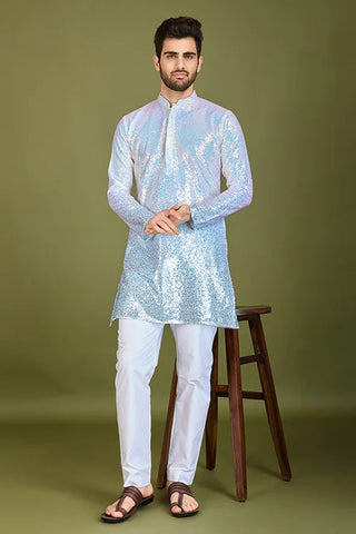 Stylish Ombre Blue Kurta for Men – Festive & Wedding men's kurta Clothsvilla