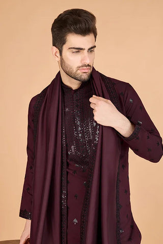 Maroon Designer Kurta for Men - Festive & Wedding Clothsvilla