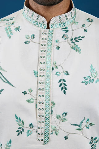 Graceful White Viscose Silk Kurta for Mens Wear Clothsvilla