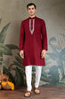 Load image into Gallery viewer, Designer Red Kurta with Dupatta for Festive Look Clothsvilla