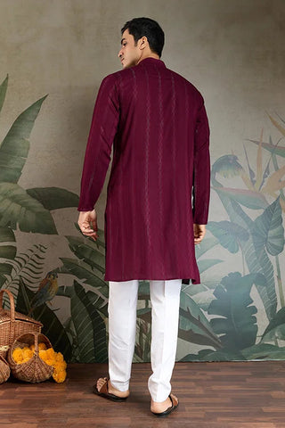 Designer Purple Men Kurta and Dupatta for Weddings Clothsvilla