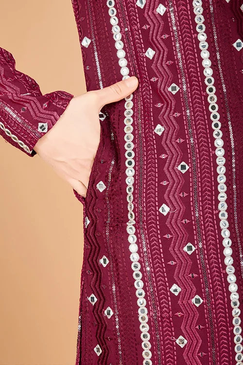 Stylish Wedding Wear Heavy Embroidered Mens Kurta Clothsvilla