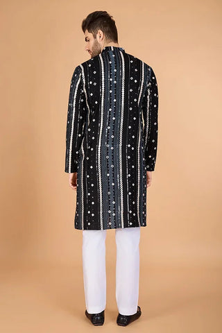 Exclusive Full Heavy Embroidered Wedding Special Mens Kurta Clothsvilla