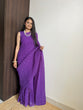 Load image into Gallery viewer, Purple Faux Georgette Saree Gown with Bandhani Print ClothsVilla