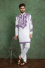 Purple Color Digital Printed Gents Kurta Pyjama Clothsvilla