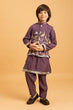 Load image into Gallery viewer, Graceful Purple Koti Kurta Set for Kids Wear Clothsvilla