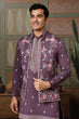Load image into Gallery viewer, Dusty Purple Wedding Kurta with Matching Koti Set for men Clothsvilla