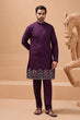 Load image into Gallery viewer, Vibrant Purple Color Koti Kurta Set Pair for Men Collection Clothsvilla