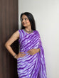 Load image into Gallery viewer, Purple Faux Georgette Gown Saree in Digital Shibori Print ClothsVilla