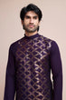 Load image into Gallery viewer, Traditional Purple Silk Kurta with Thread Work Clothsvilla