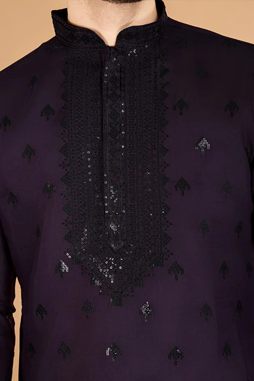 Purple Viscose Silk Kurta Set – Elegant & Stylish Clothsvilla
