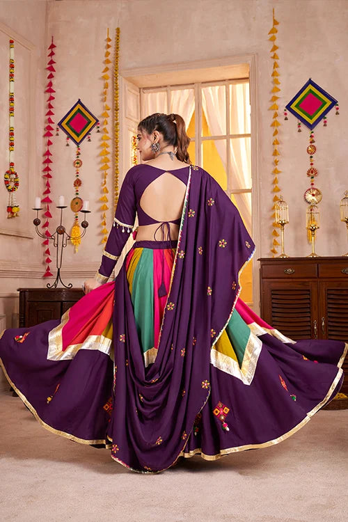 Gorgeous Purple with Multi Color Navratri Chaniya Choli Set Clothsvilla