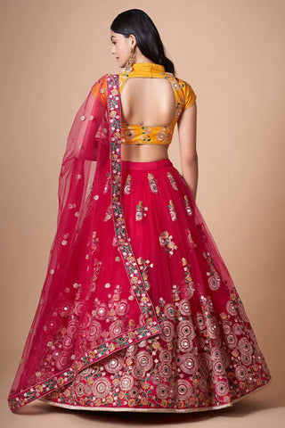 Rani Soft Net Sequins Embroidered Lehenga Choli Ensemble Clothsvilla