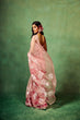 Load image into Gallery viewer, Rose Pink Pure Organza Saree with Hand-Painted Multi-Floral Motifs &amp; Sequin Highlights | Satin Blouse FANCY SAREES