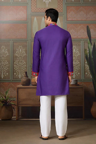 Readymade Purple Mens Kurta for Navratri Look Clothsvilla