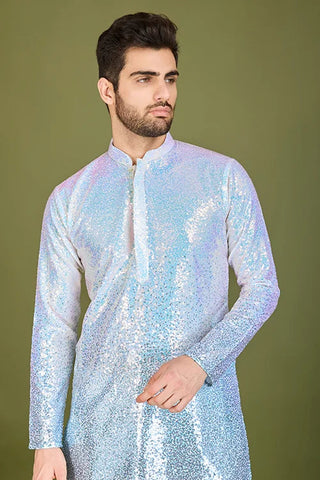 Stylish Ombre Blue Kurta for Men – Festive & Wedding men's kurta Clothsvilla