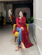 Load image into Gallery viewer, Shimmering Sequin Red Embroidered Naira Style Kurti ClothsVilla