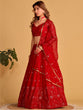 Load image into Gallery viewer, Red Embroidered Georgette Lehenga Choli for your Engagement ClothsVilla