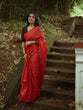 Load image into Gallery viewer, Exquisite Red Gadhwal Chex Saree with Arca Work and Lucknowi Work Blouse ClothsVilla