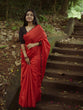 Load image into Gallery viewer, Exquisite Red Gadhwal Chex Saree with Arca Work and Lucknowi Work Blouse ClothsVilla