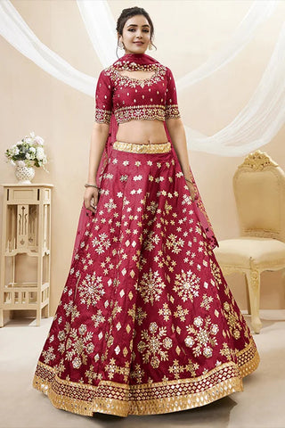 Red Color Heavy Luxary Zari Embroidered Lehenga Choli with Dupatta Set Clothsvilla