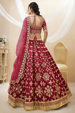 Red Color Heavy Luxary Zari Embroidered Lehenga Choli with Dupatta Set Clothsvilla