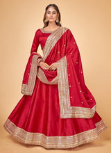 Load image into Gallery viewer, Red Heavy Embroidered Lehenga Choli ClothsVilla