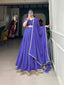 Royal Blue Color Dot Print Georgette Lehenga Choli ClothsVilla
