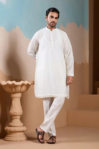 Royal Trendy White Koti Kurta Set for Men’s Wear Collection Clothsvilla