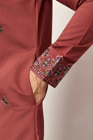 Luxury Royal Look Orange Kurta with Dupatta for Mens Collection Clothsvilla