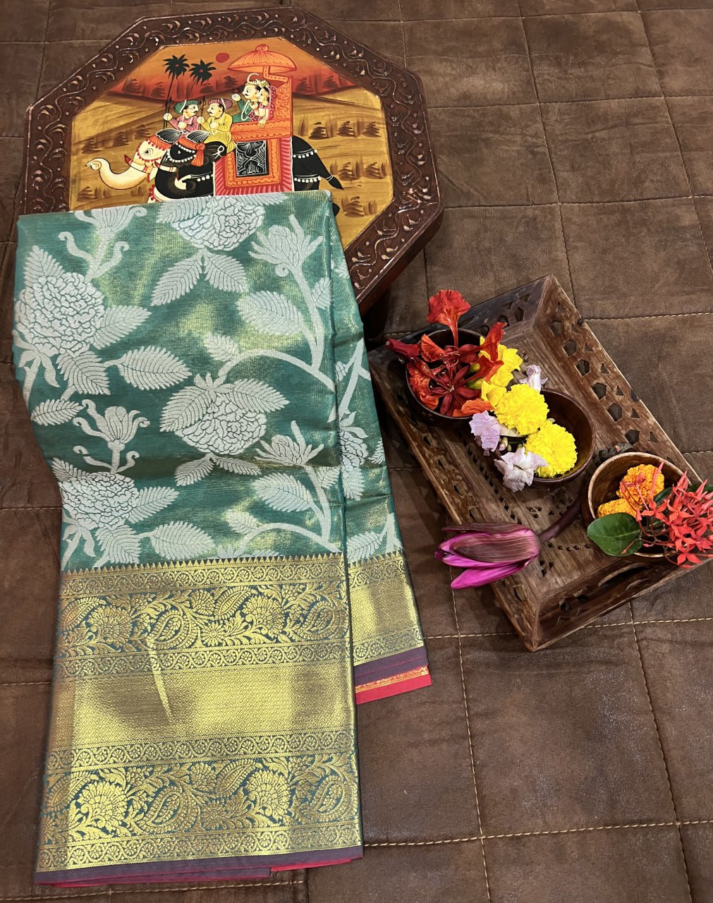 Exquisite Kanjivaram Silk Sky Blue Saree with Zari Weaving Work ClothsVilla Main image