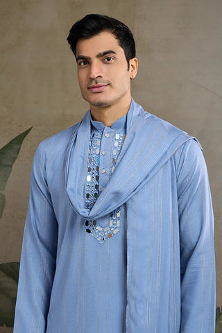 Light Blue Mirror Work Kurta – Elegant & Stylish Clothsvilla