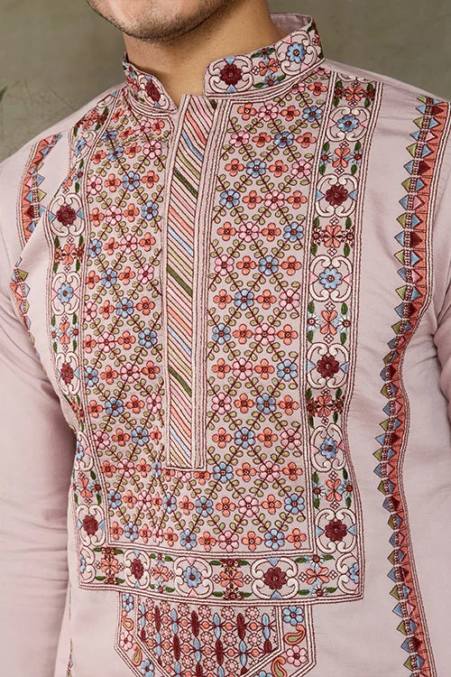 Dusty Pink Ethnic Mens Kurta Pajama for Functions Clothsvilla