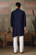 Load image into Gallery viewer, Navy Blue Embroidered Festival Wear Kurta for Men Clothsvilla