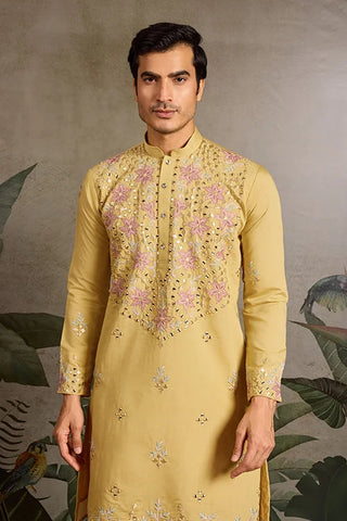 Haldi Special Outfit Mirror Work Mens Kurta Set Clothsvilla