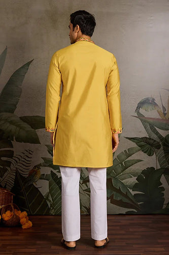Men’s Traditional Yellow Kurta for Haldi Ceremony Clothsvilla