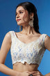Load image into Gallery viewer, White Soft Net Bollywood Sequins Lehenga Set Online Clothsvilla