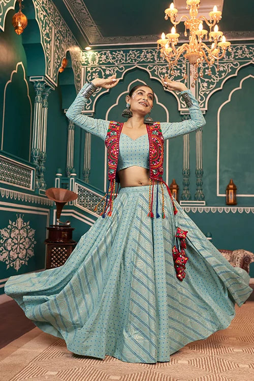 Fancy Jacket Style Navratri Special Chaniya Choli Collection Clothsvilla