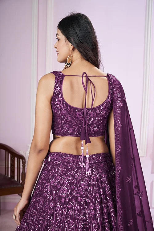Designer Purple Wedding Lehenga Choli with Dupatta Clothsvilla