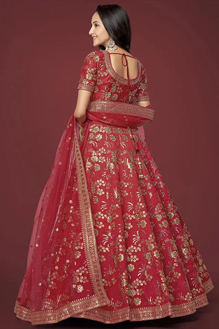 Shop Red Embroidered Lehengas Online For Women Clothsvilla