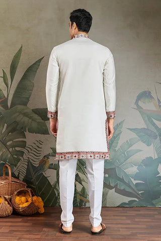 Wedding Special White Embroidered Kurta for Men Clothsvilla